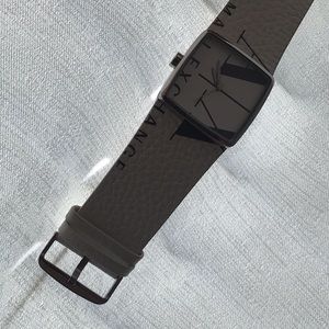 White leather Armani Exchange watch